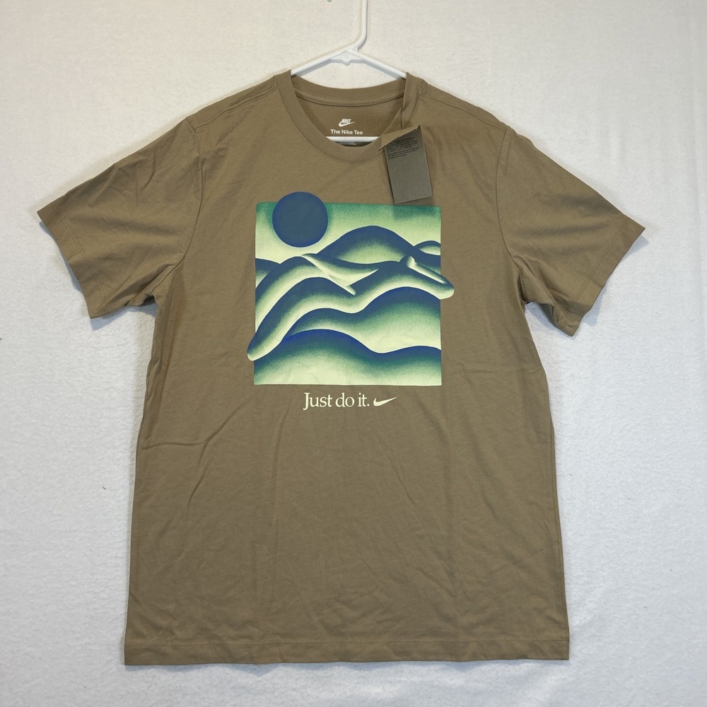 Nike Sportswear Artistic Wave Tshirt Brown HJ0784-297 Mens Large Short Sleeve